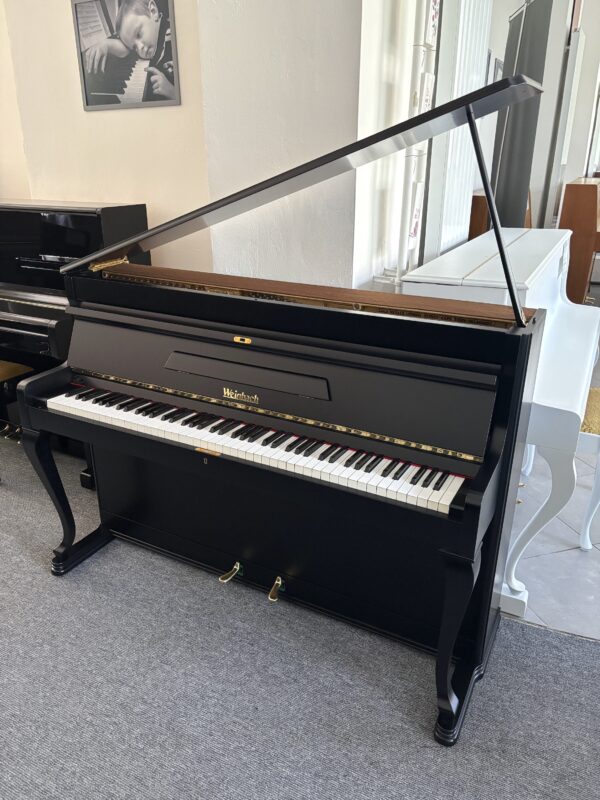 Černé piano demimchippendale, piano s nohami, české pianino Weinbach 003PC