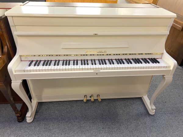 Smetanové piano Weinbach, klavír v krémové barvě, bílé piano bazar 104PB